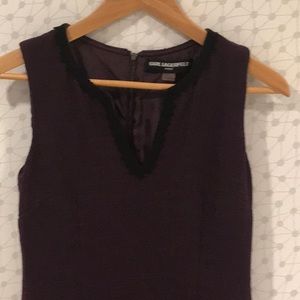 Burgundy tweed Karl Lagerfeld sheath dress